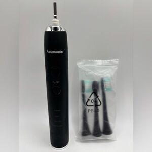 AquaSonic Black Electric Toothbrush Replacement And Heads Works NO CHARGER
